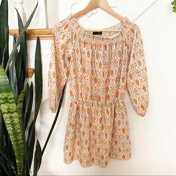Sanctuary off the shoulders patterned mini dress - Picture 1 of 7